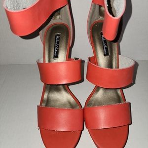 Michael Antonio red sandal heels, size 8.5